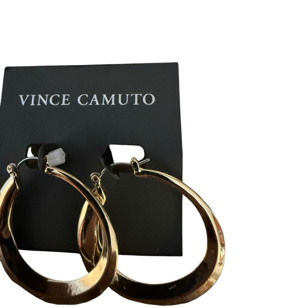 Vince Camuto Shiny Gold Statement Earrings - Picture 3 of 4